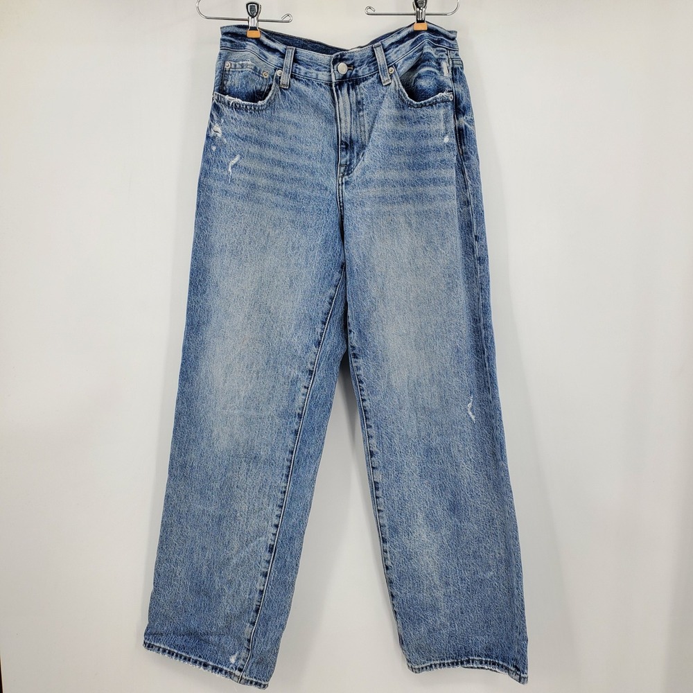Pistola Bobbie High Rise Wide Leg Distressed Ankle Jeans Light Wash 29 Chic Lux